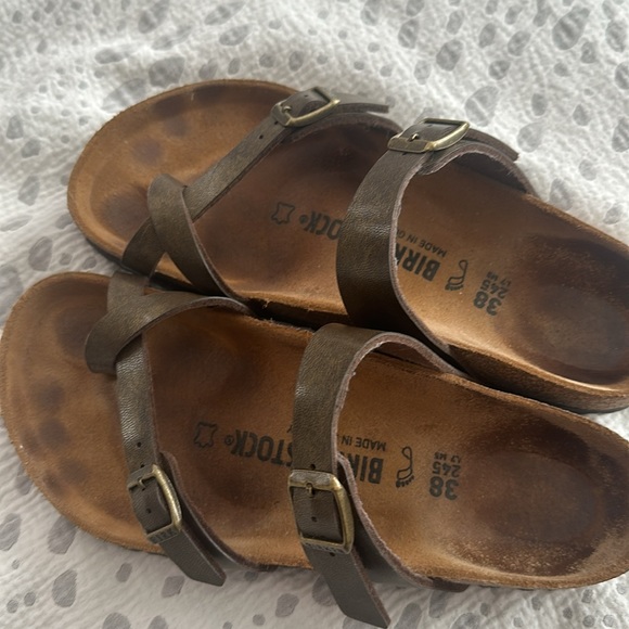 Birkenstock Mayari style, size 38 /7-7.5 golden brown - Picture 2 of 7